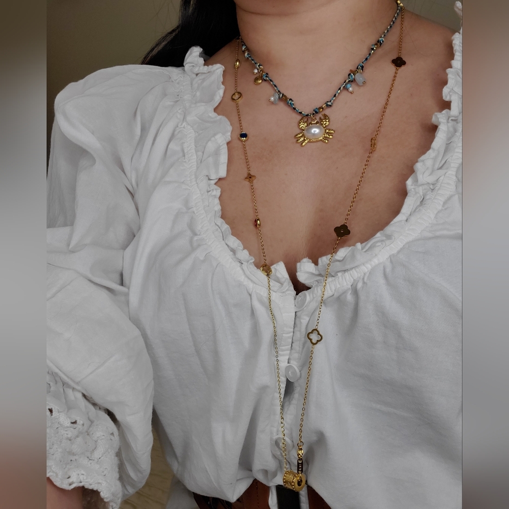 Layered Necklace Set | LV | Magnetic Clasp | Gold + Charm Mix ✨